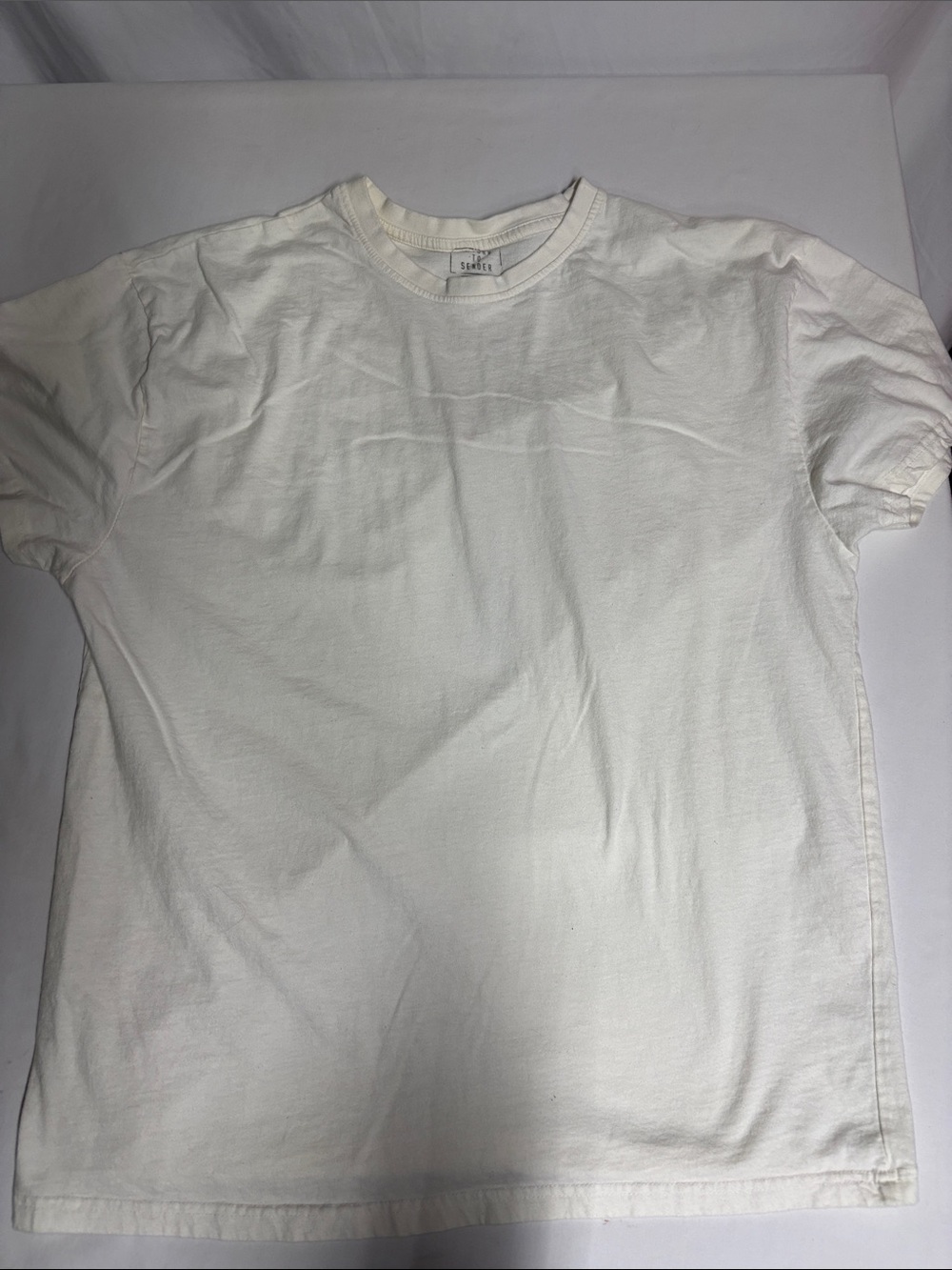 Return to Sender Men’s XL Ivory 100% Cotton Essential Crew Neck T-Shirt